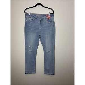 Arizona Jeans~Women's Boyfriend Distressed Tapered Leg, Light Wash NWT Size 13